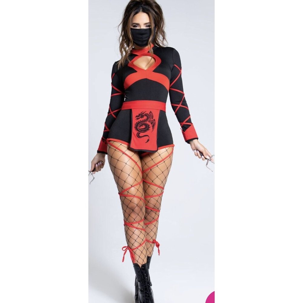 NEW Dragon Ninja Costume Womens SZ Medium Halloween Cosplay Retails $60